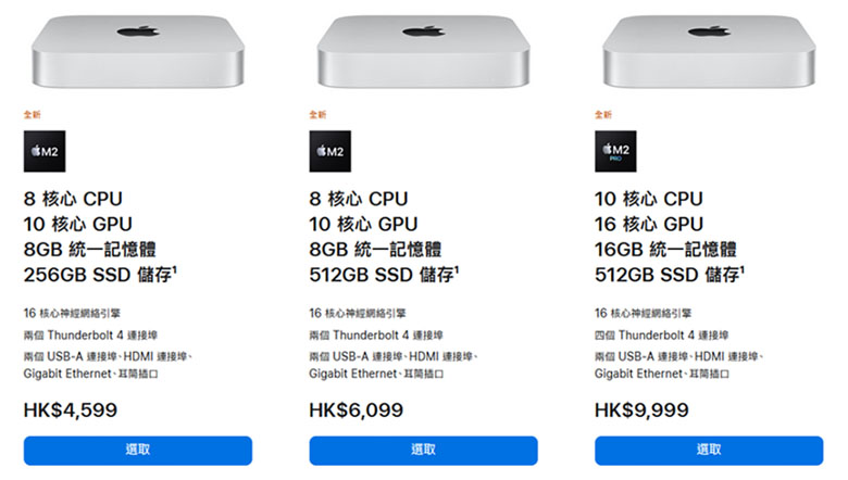 Mac mini M2價錢